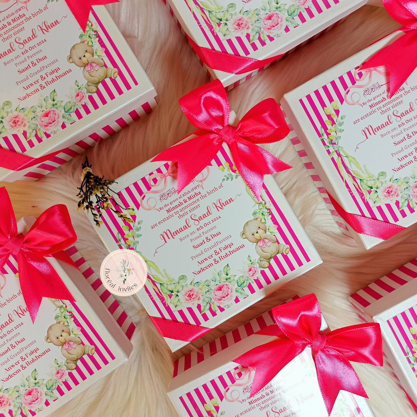 Sugar & Spice - Baby Girl Announcement Box