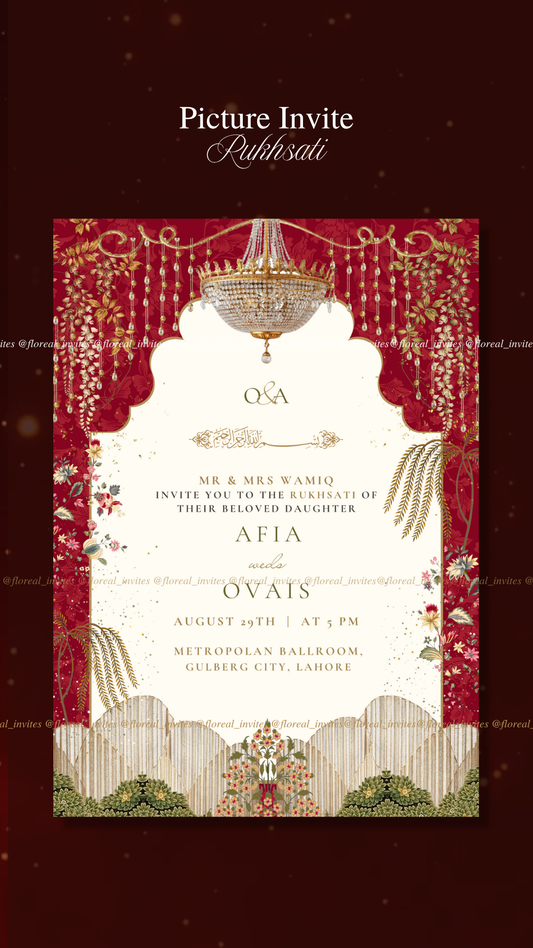 Rukhsati/Baraat Red Luxe Digital Invite