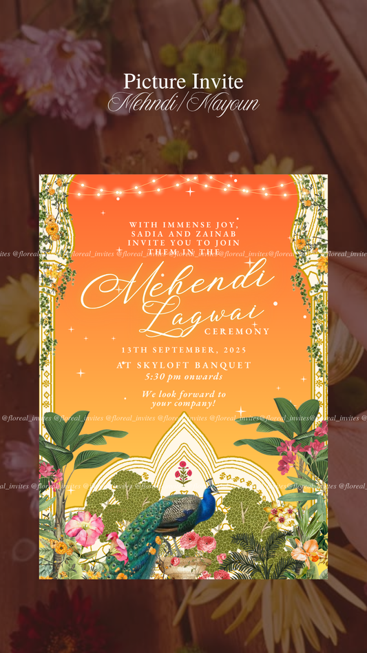 Mochi Yellow Mayoun/Mehndi/Dholki Invite