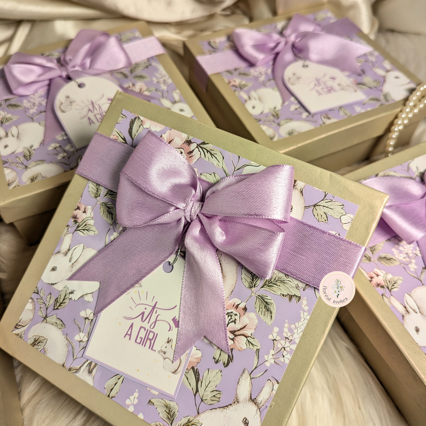 A Miracle - Baby Girl Announcement Box