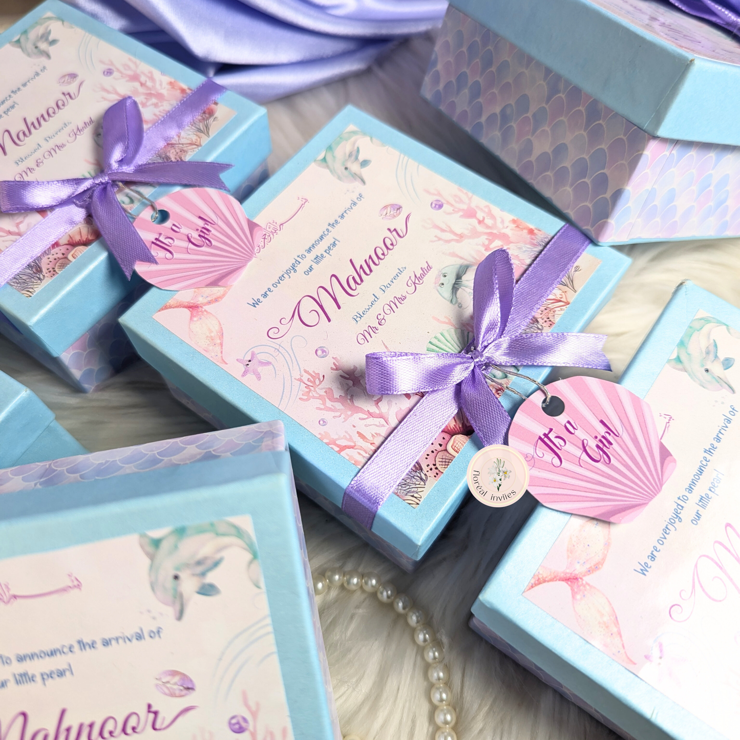 Mer-Baby - Baby Girl Announcement Box