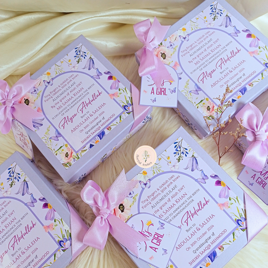 Luna - Baby Girl Announcement Box