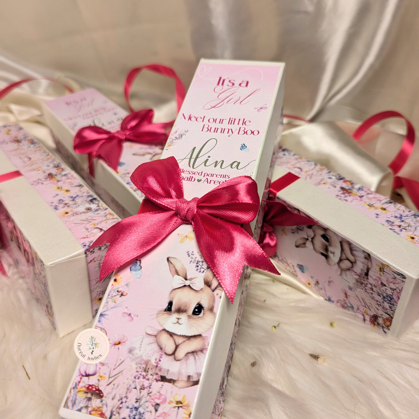 Bunny Boo - Baby Girl Announcement Box