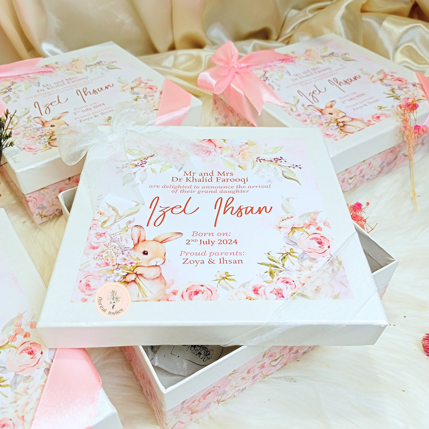 Alice in Wonderland - Baby Girl Announcement Box
