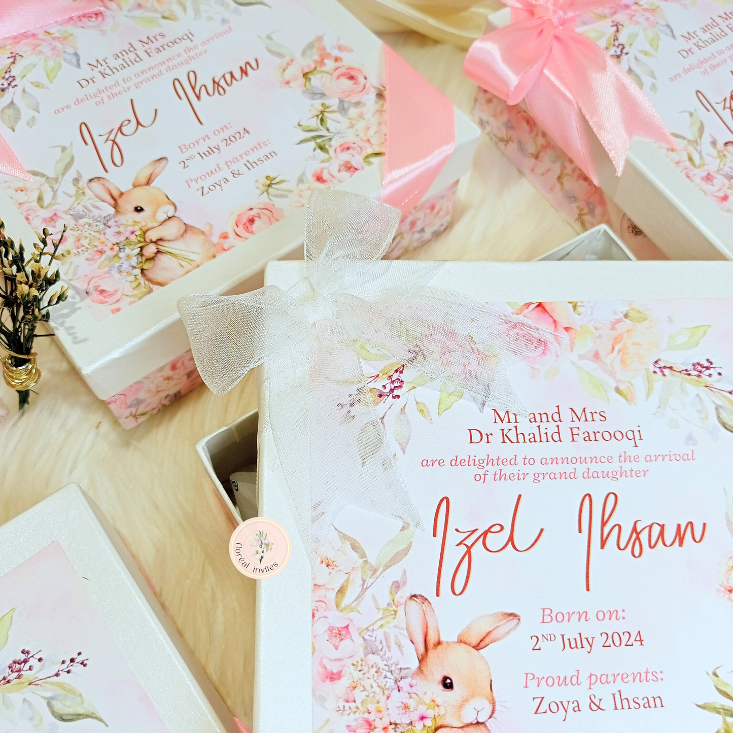 Alice in Wonderland - Baby Girl Announcement Box