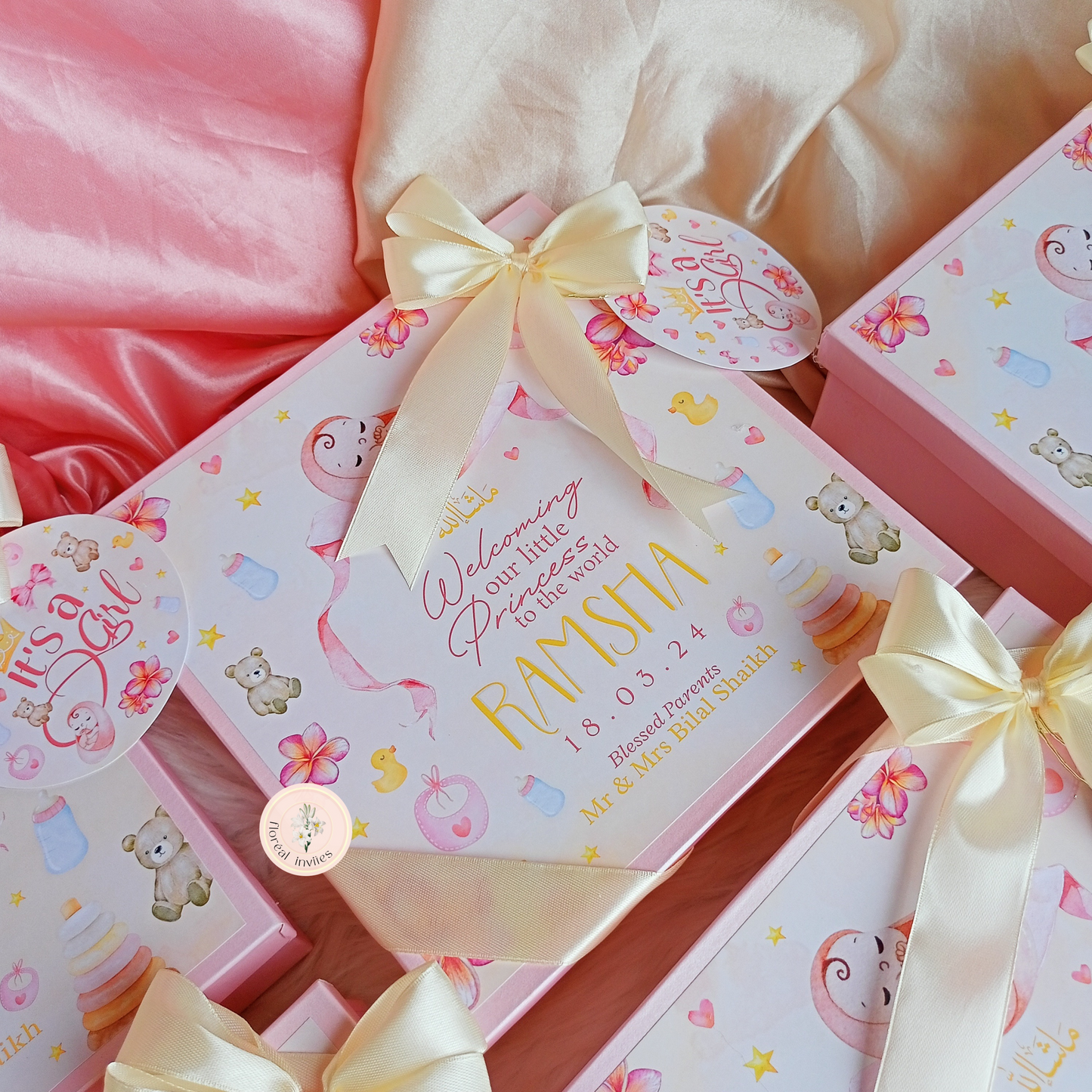 Strawberry Cheesecake - Baby Girl Announcement Box