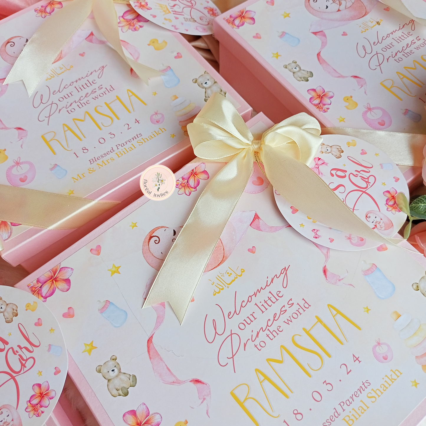 Strawberry Cheesecake - Baby Girl Announcement Box