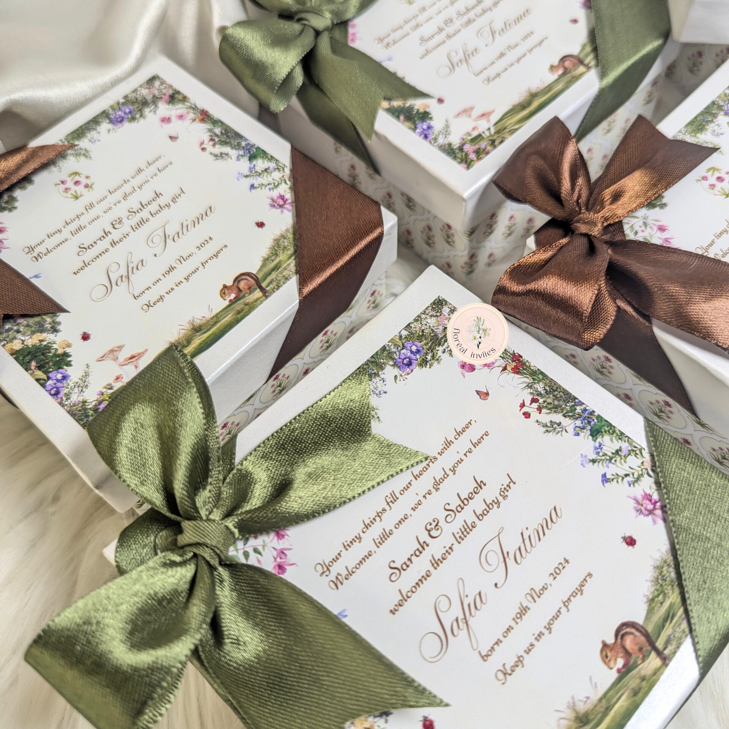 Snow White's Friends - Baby Boy Announcement Box