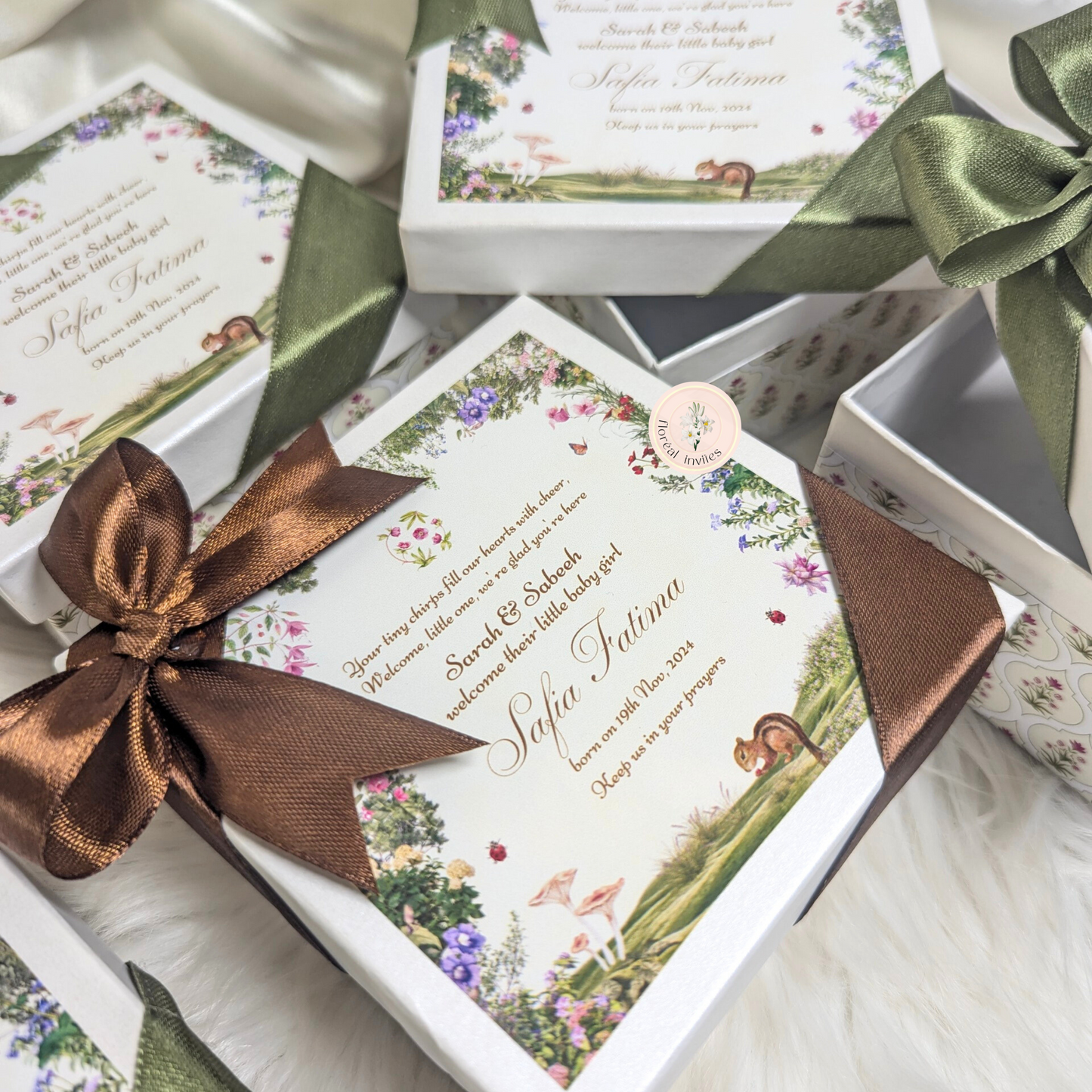 Snow White's Friends - Baby Boy Announcement Box