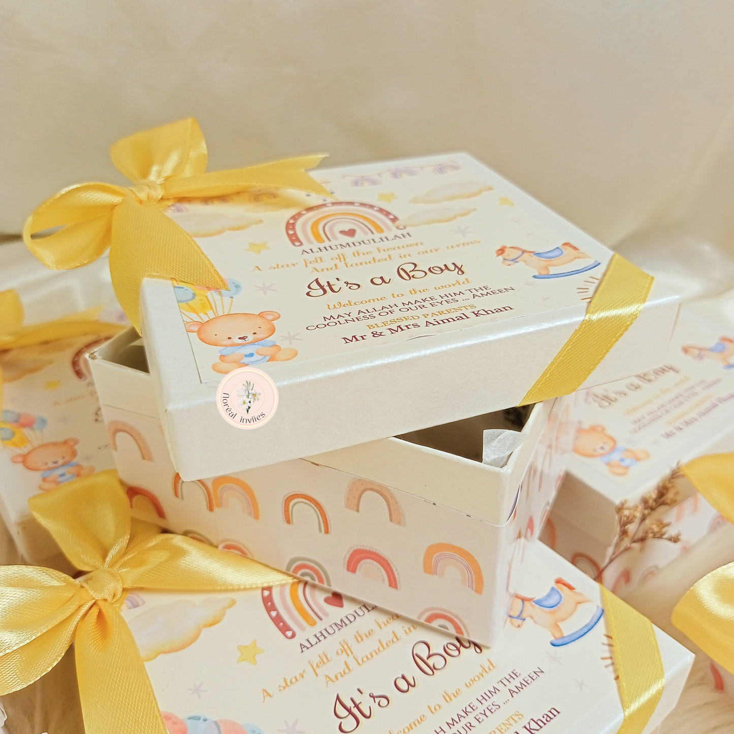 Lemon - Baby Boy Announcement Box