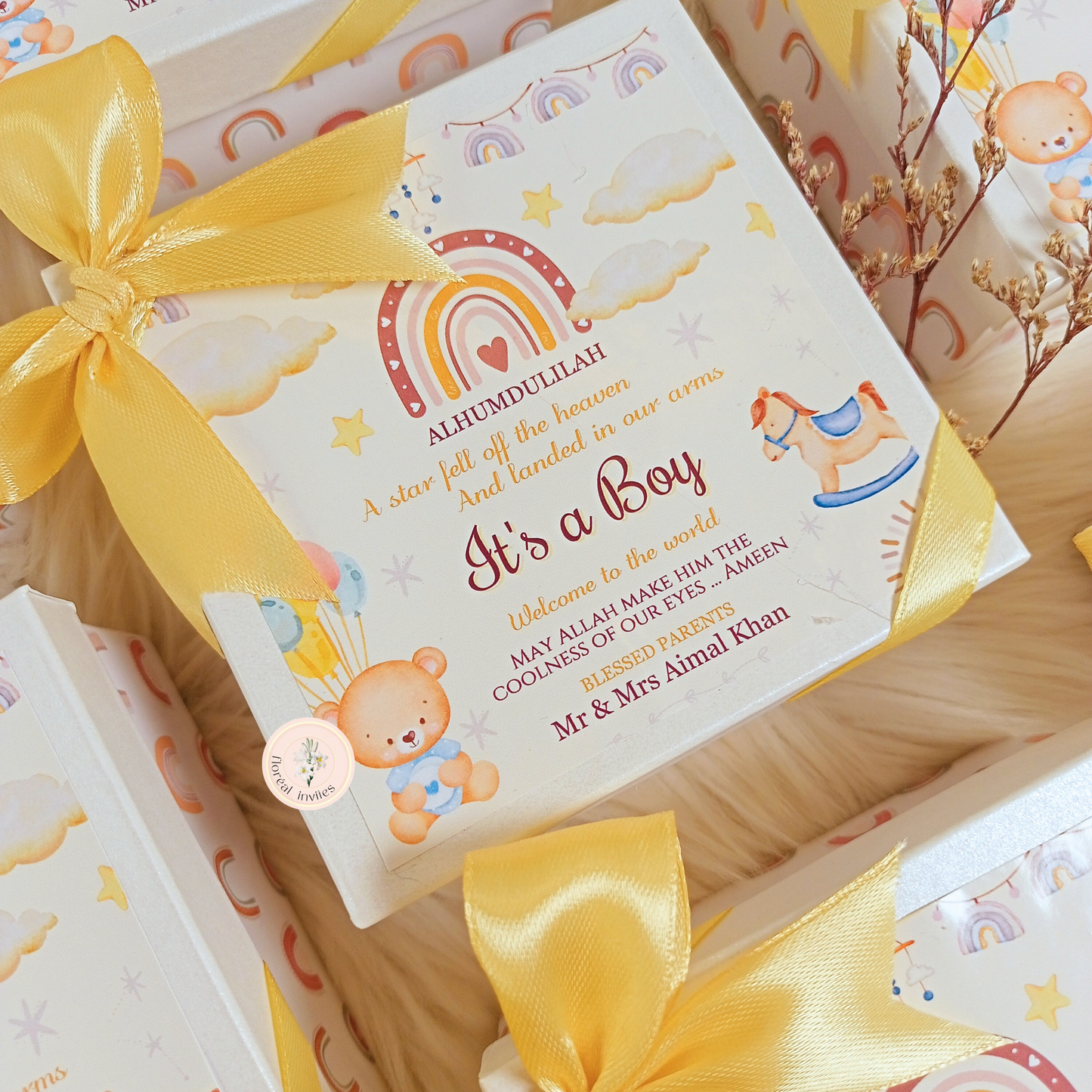 Lemon - Baby Boy Announcement Box