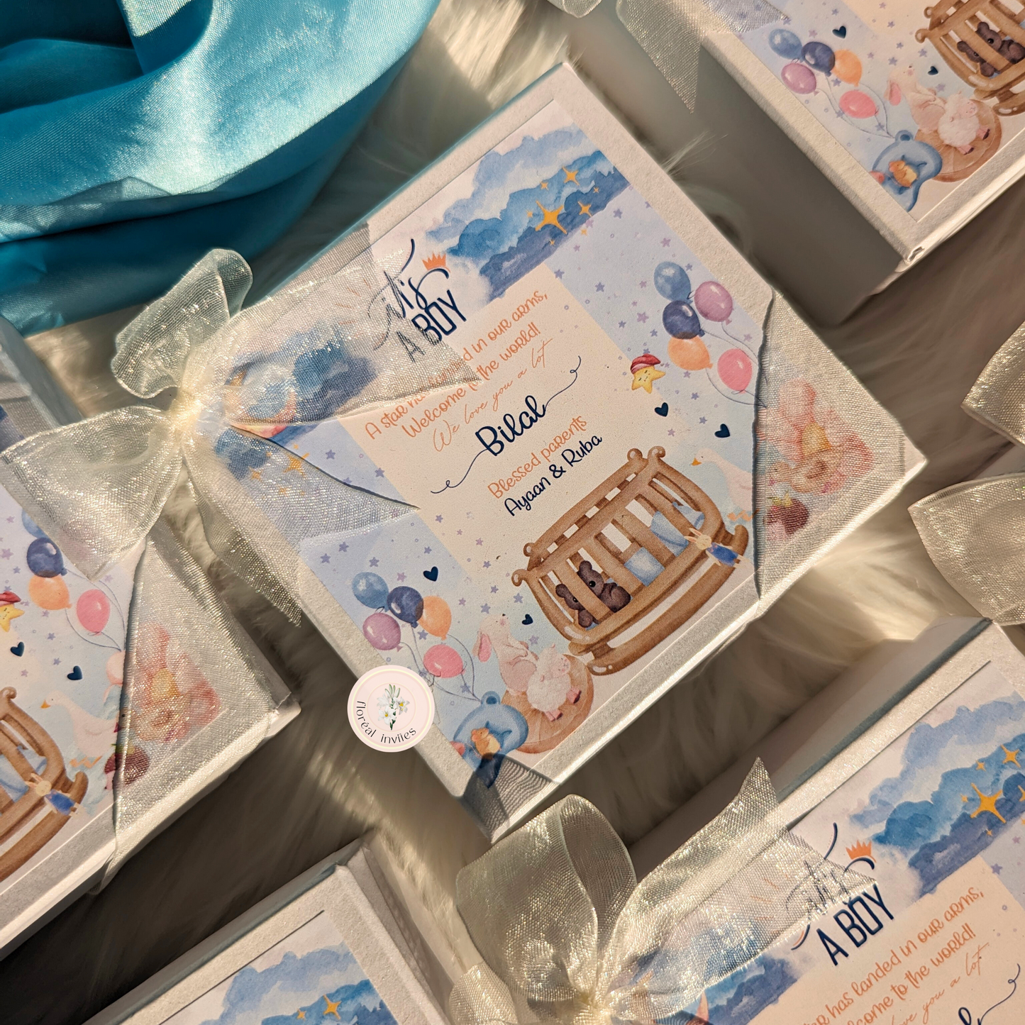 Kawaii - Baby Boy Announcement Box