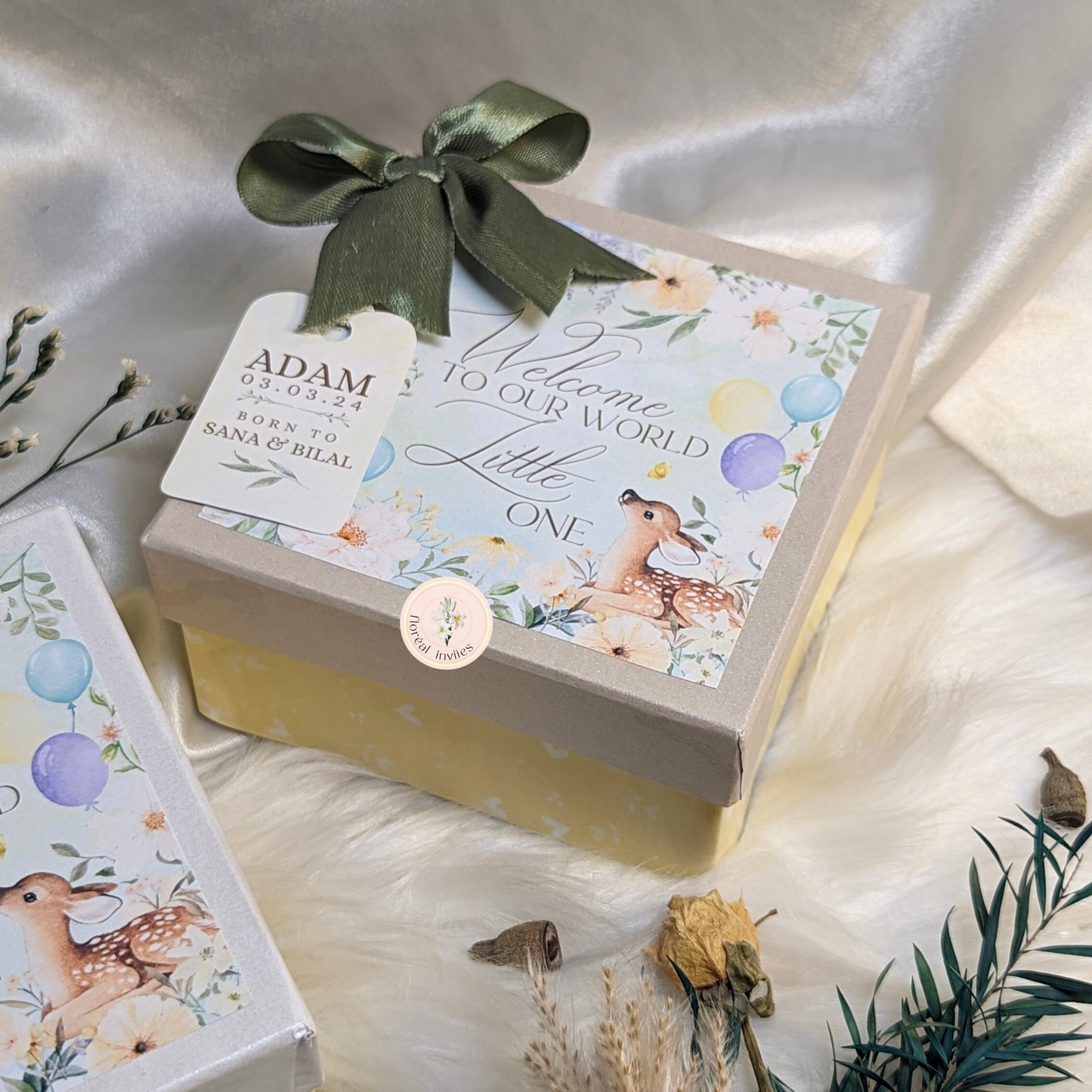 Caught in the Headlights - Baby Boy Announcement Box