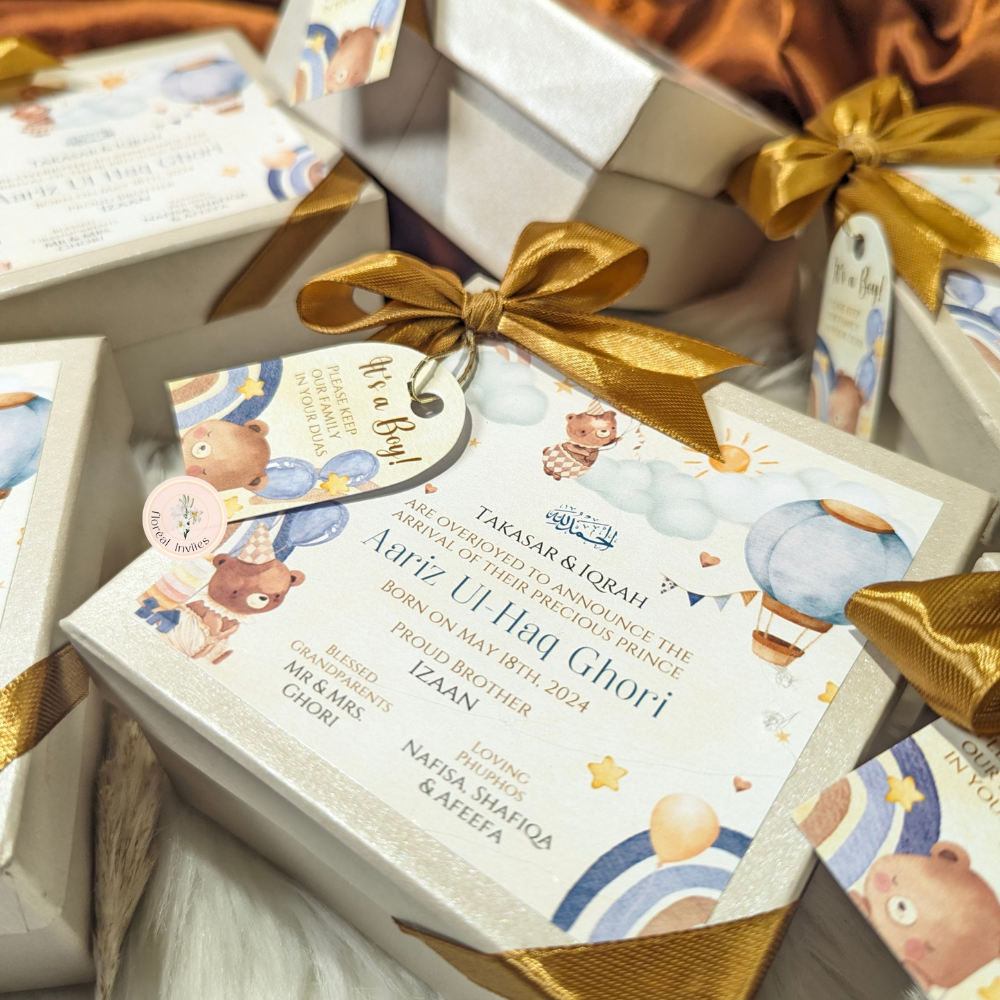 Caramel Macchiato - Baby Boy Announcement Box