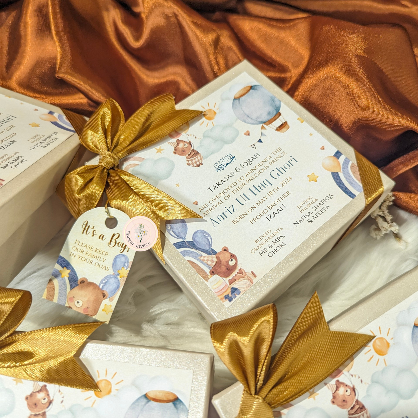 Caramel Macchiato - Baby Boy Announcement Box