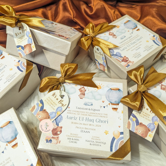 Caramel Macchiato - Baby Boy Announcement Box