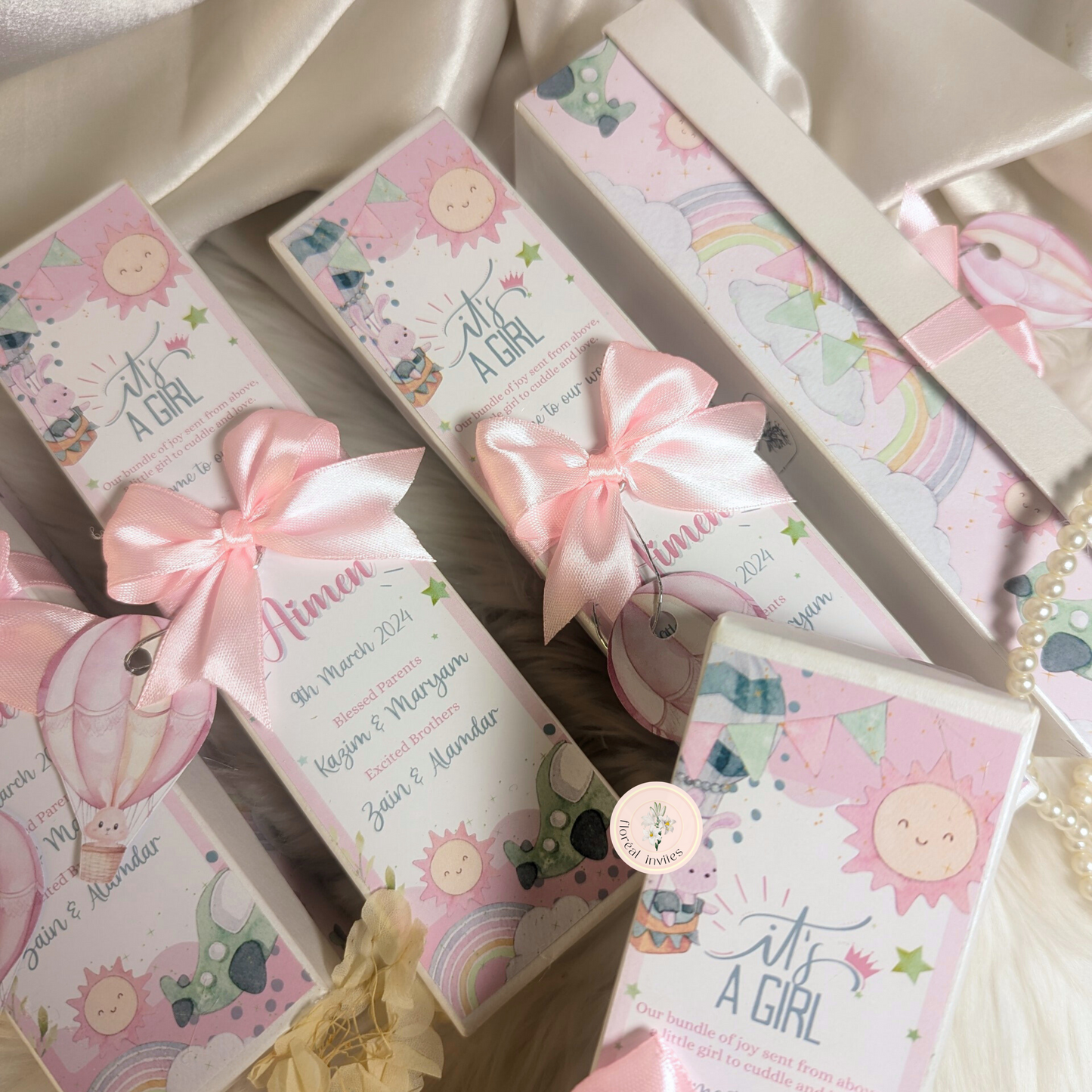 Pink Adventure - Baby Girl Announcement Box