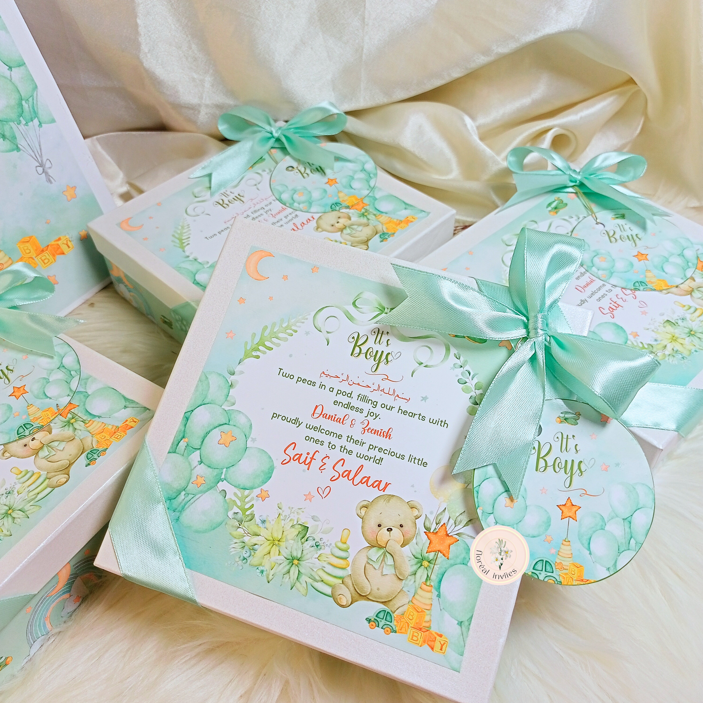 Spearmint - Baby Boy Announcement Box