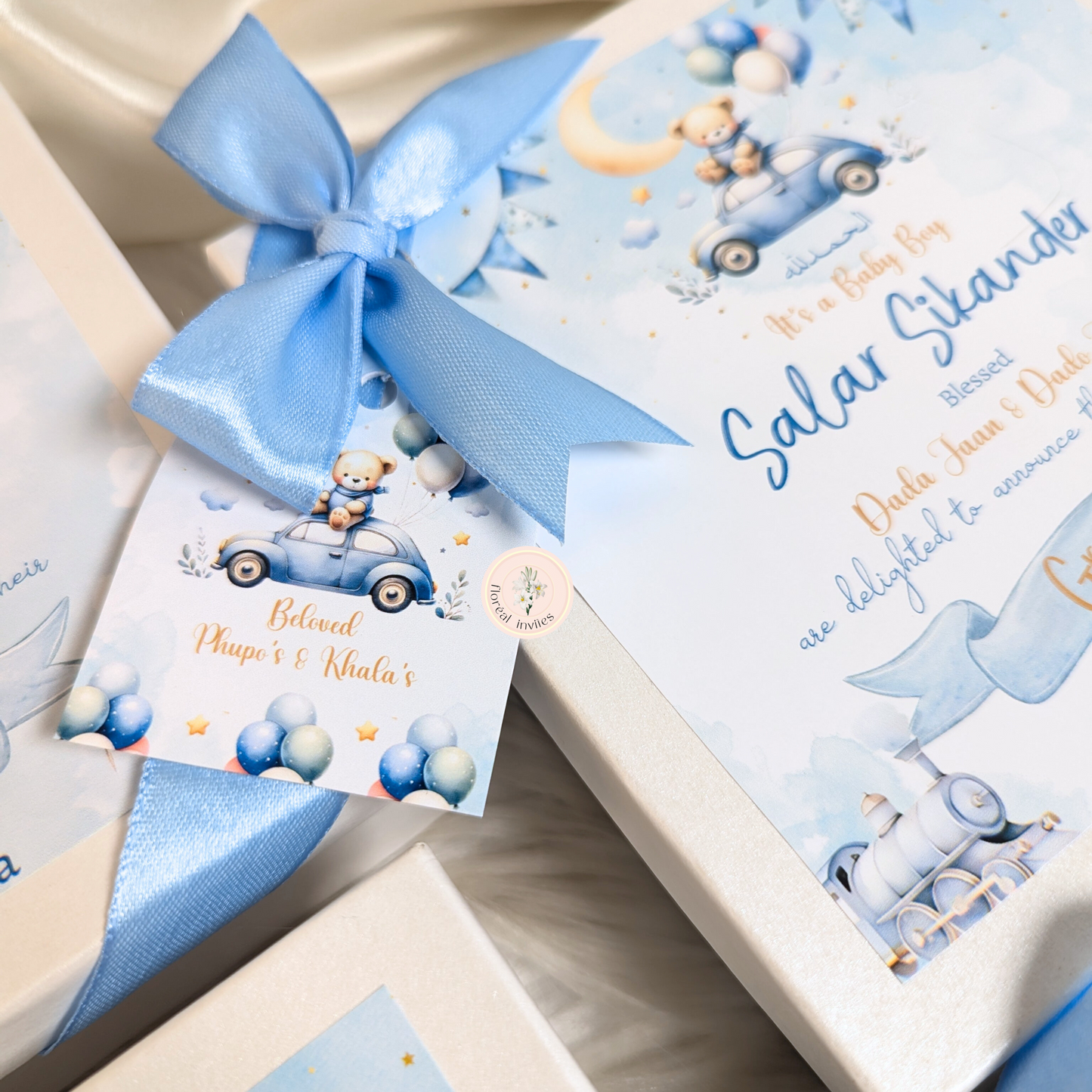 Soft Blue Hues - Baby Boy Announcement Box