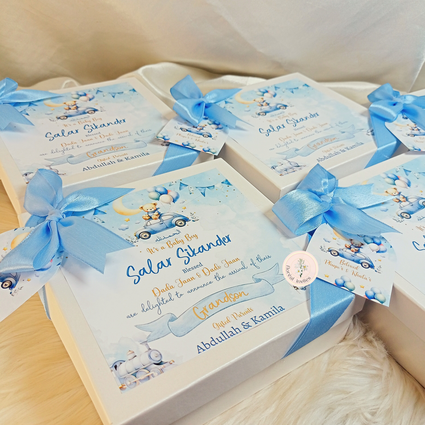 Soft Blue Hues - Baby Boy Announcement Box