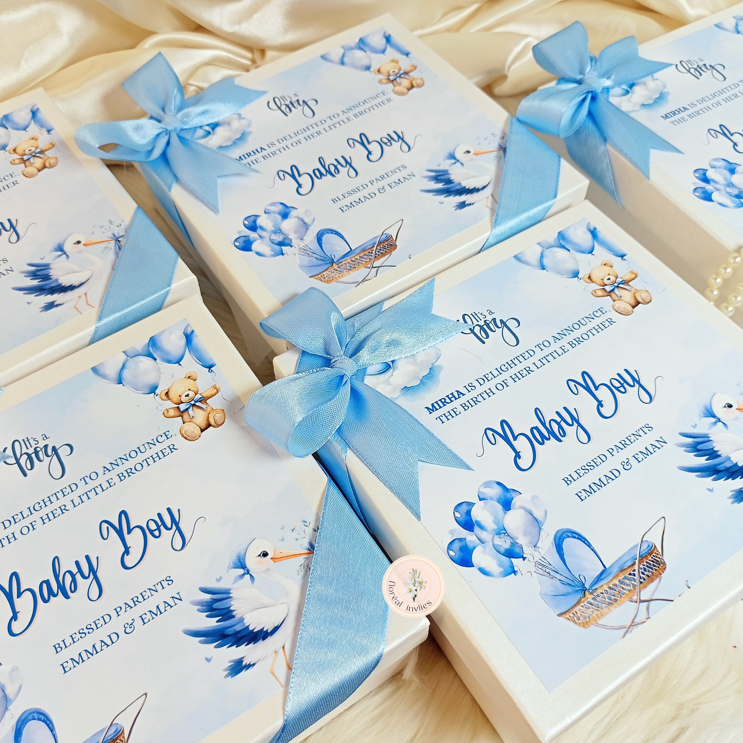 Lovely Blue - Baby Boy Announcement Box