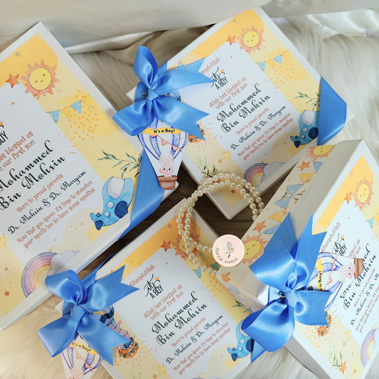 Landing with Love - Baby Boy Announcement Box