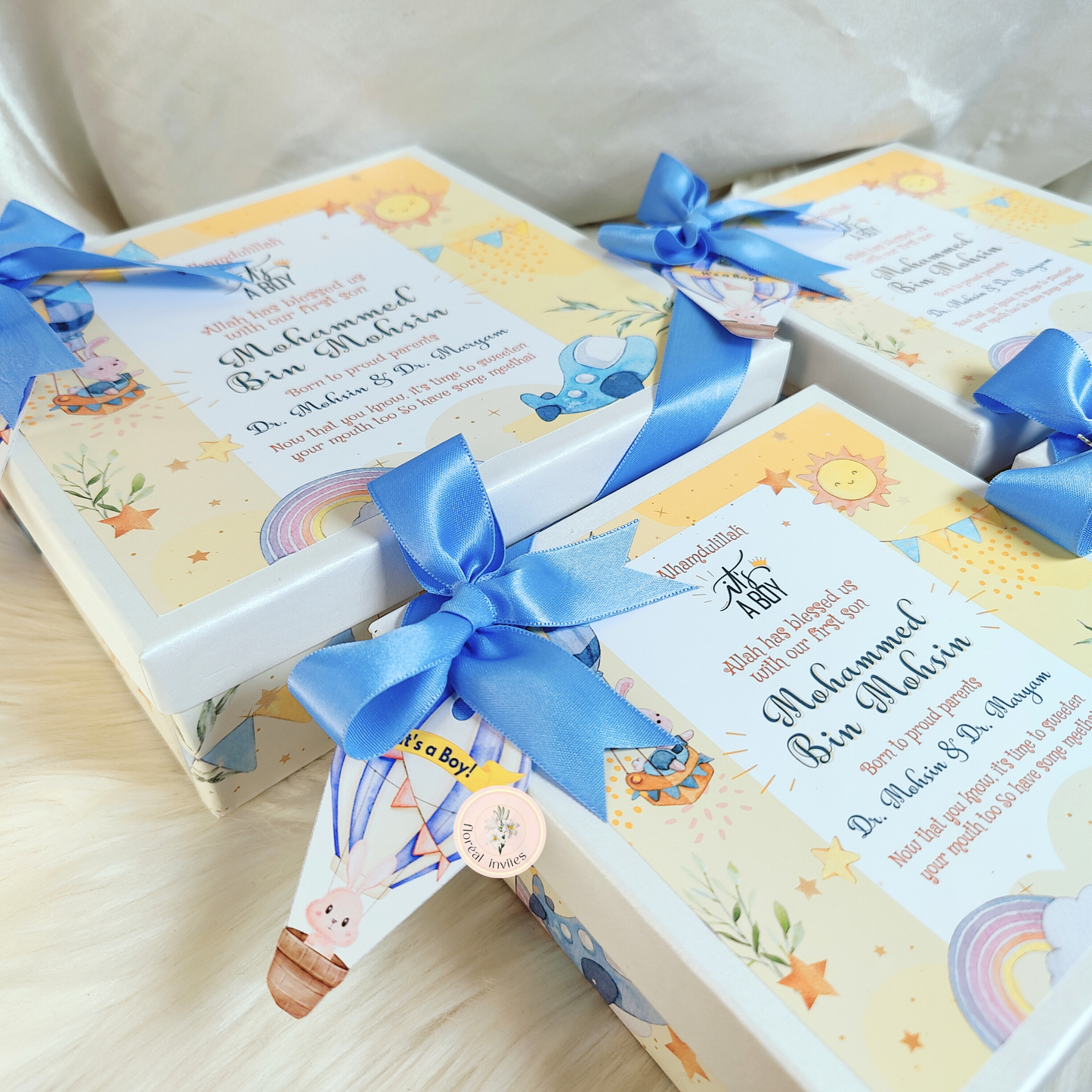 Landing with Love - Baby Boy Announcement Box