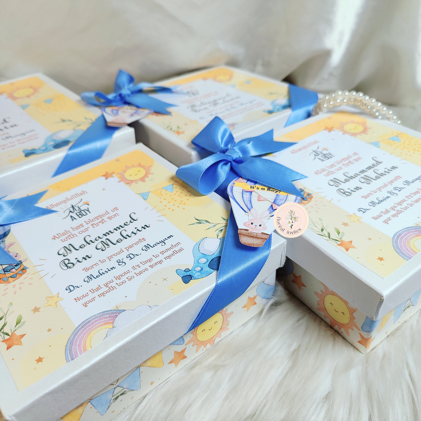 Landing with Love - Baby Boy Announcement Box