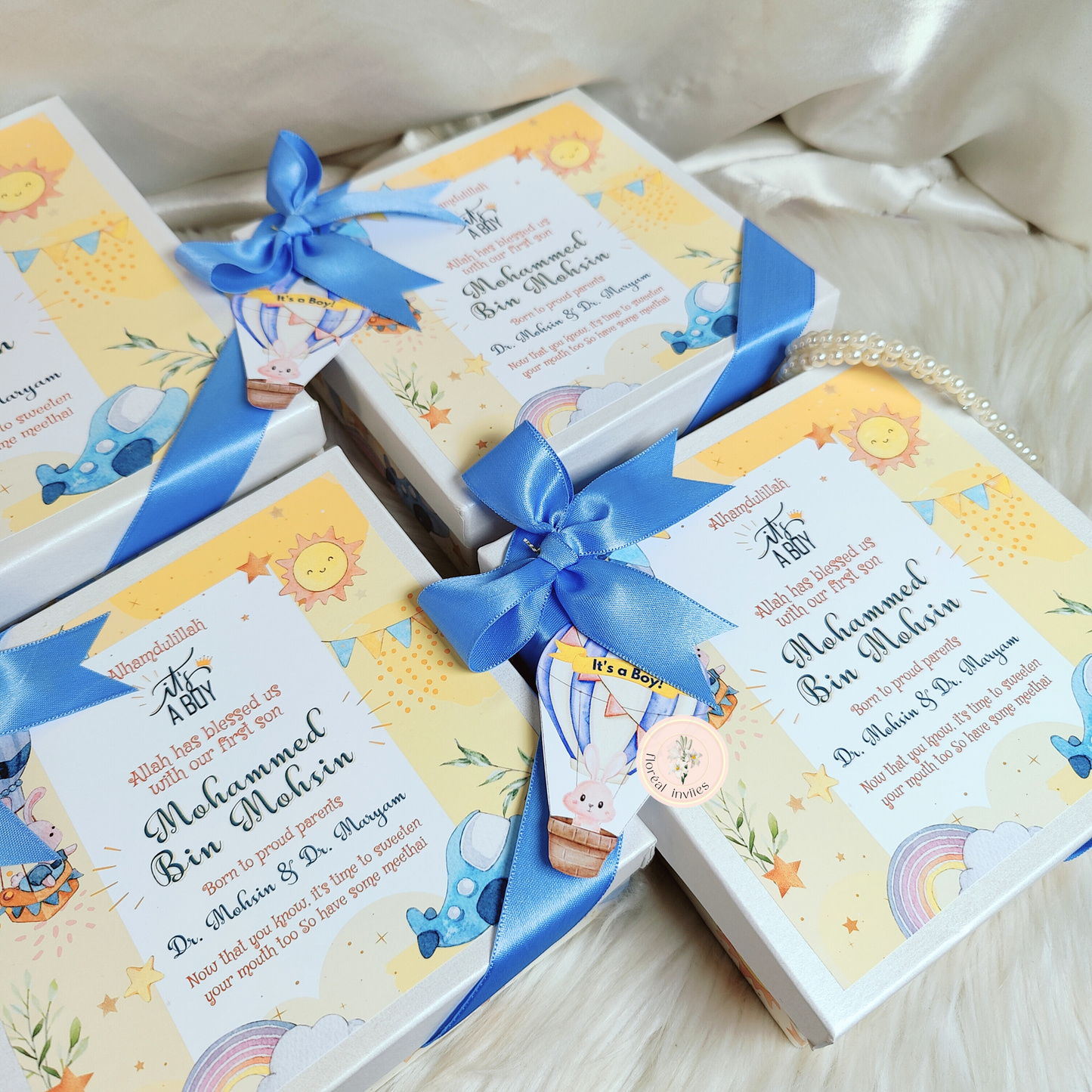 Landing with Love - Baby Boy Announcement Box