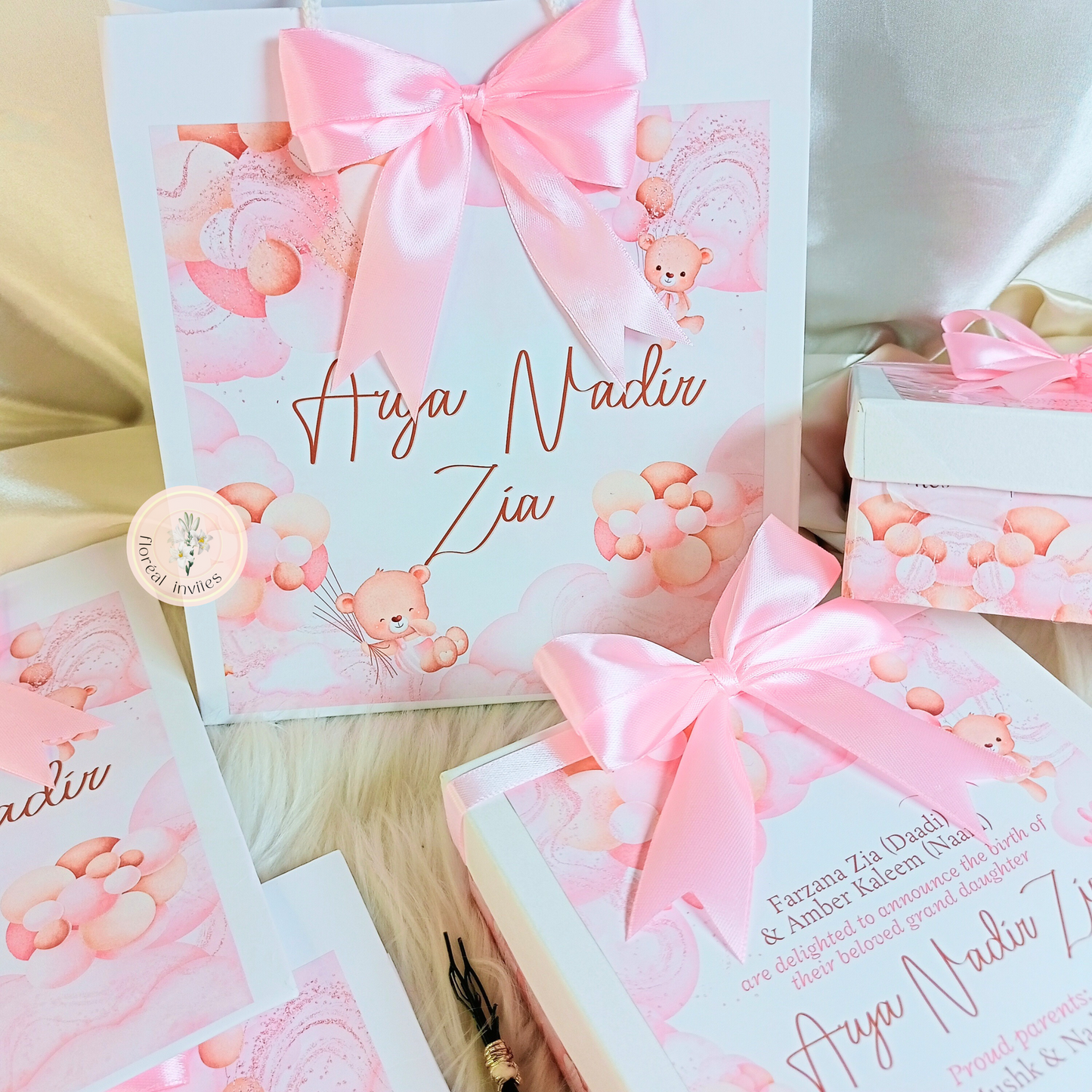 Pearls - Baby Girl Announcement Box