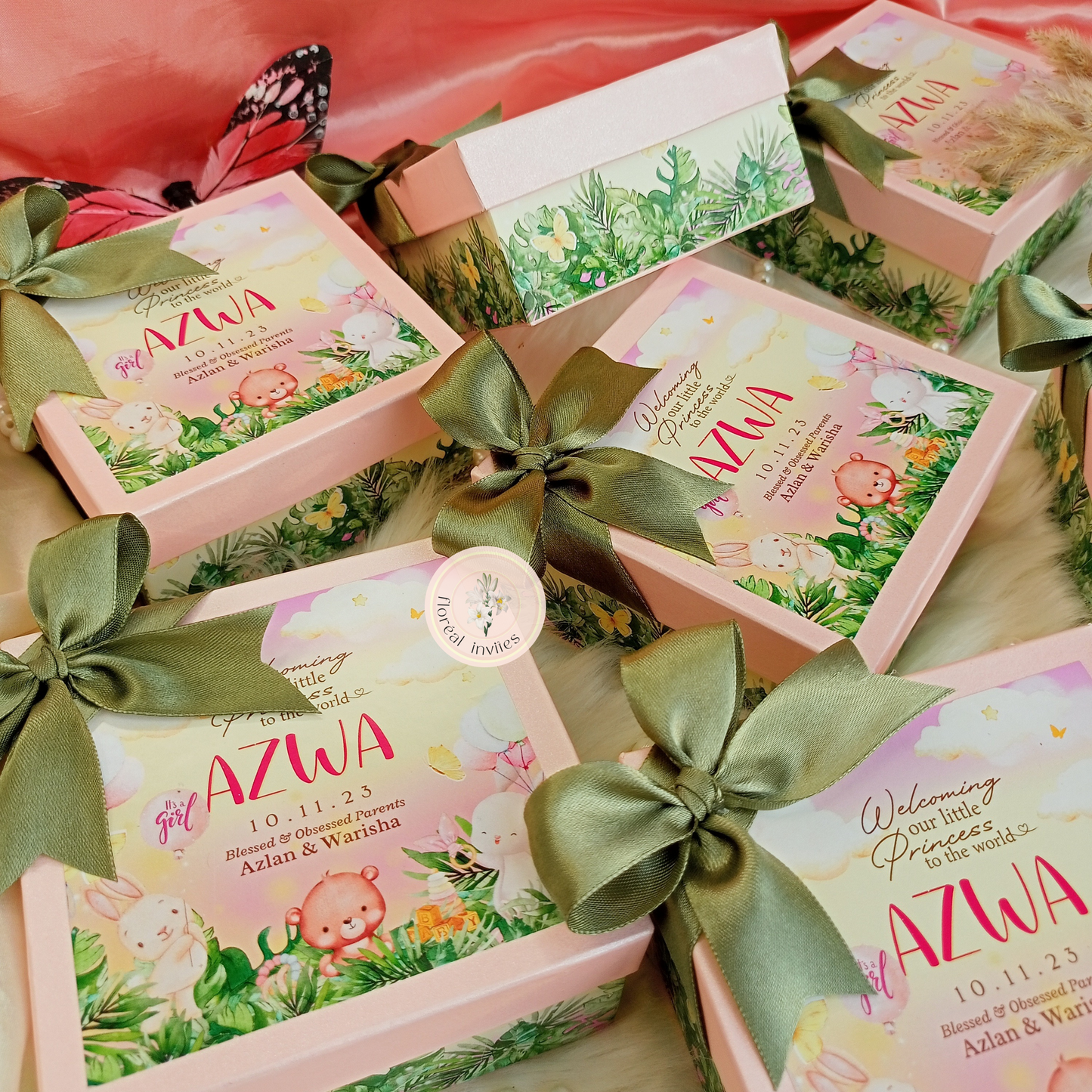 Warisha&Azlan's Baby Boxes - Baby Girl Announcement Box