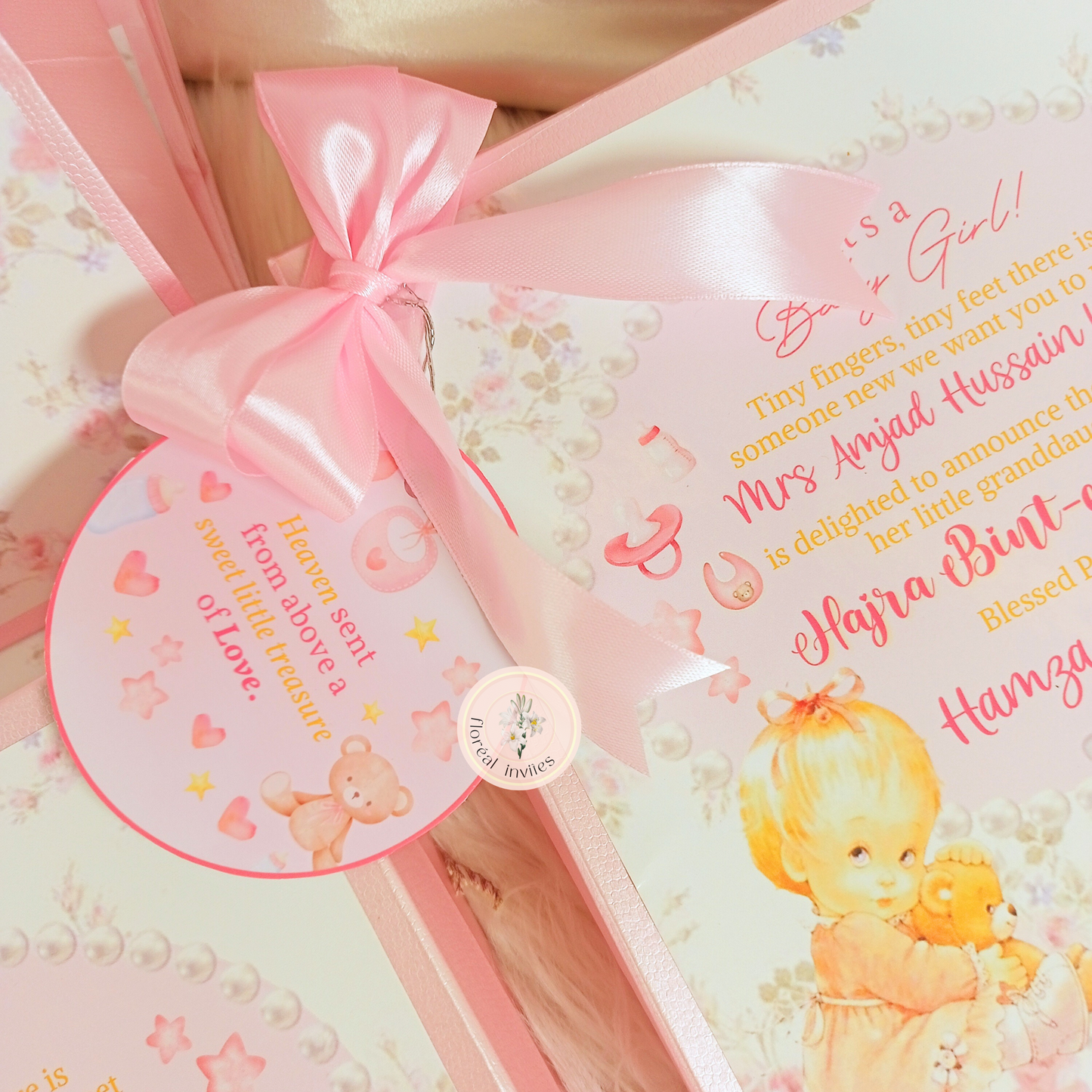 Coquette - Baby Girl Announcement Box