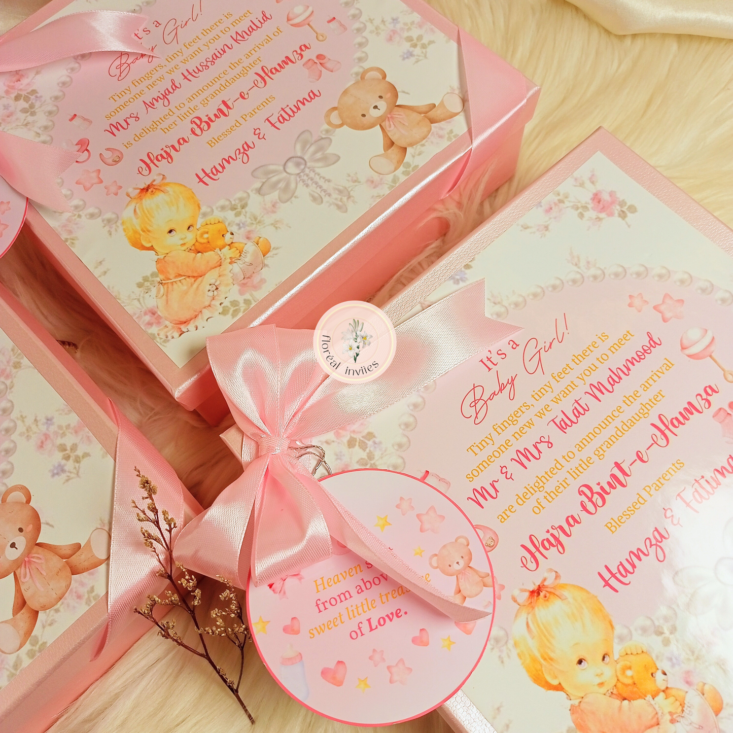 Coquette - Baby Girl Announcement Box