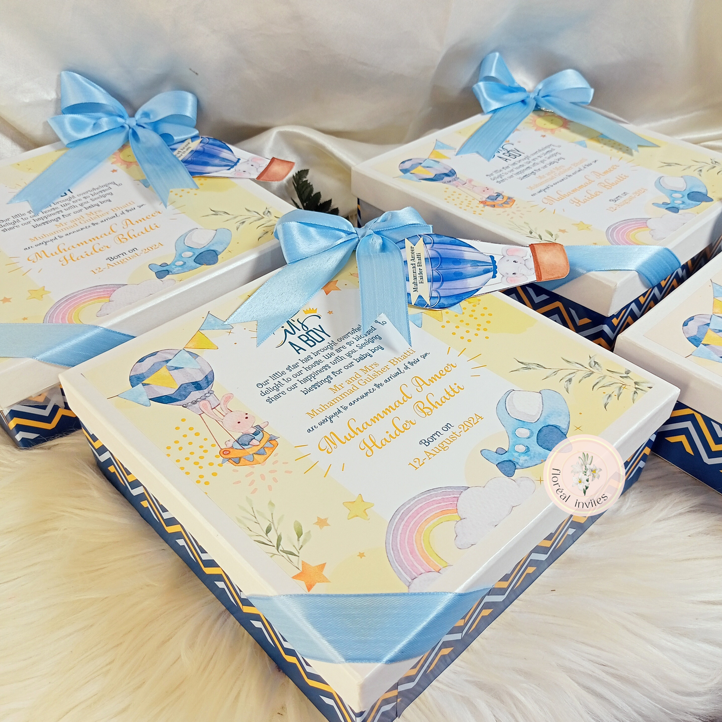 Landing with Love - Baby Boy Announcement Box