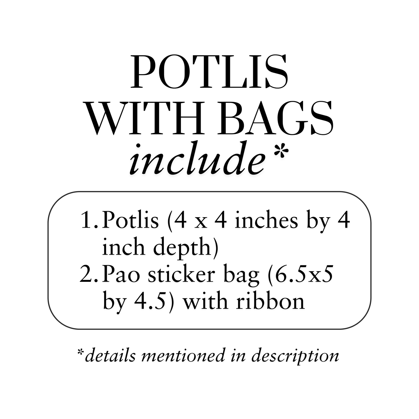 Potlis With Bags - Gota Boxes