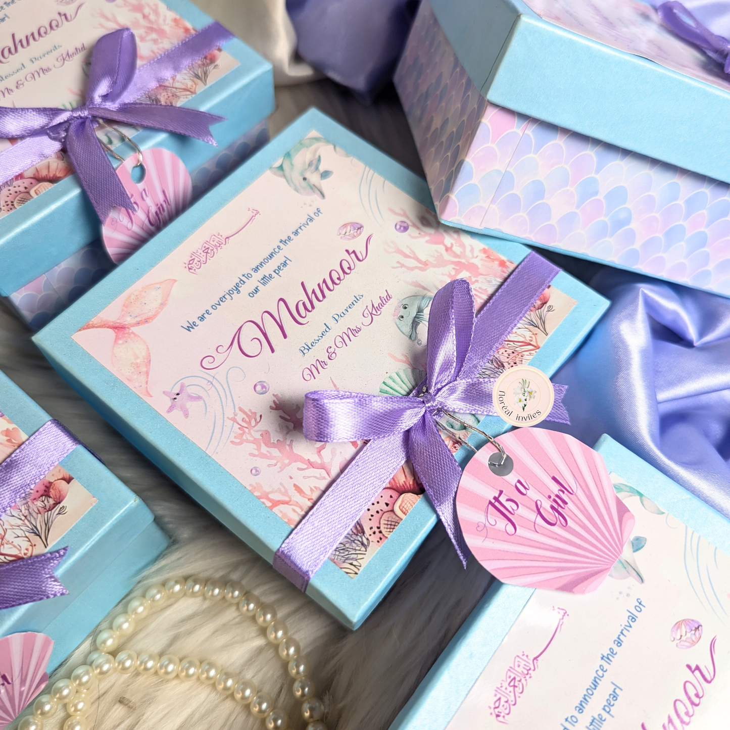 Mer-Baby - Baby Girl Announcement Box