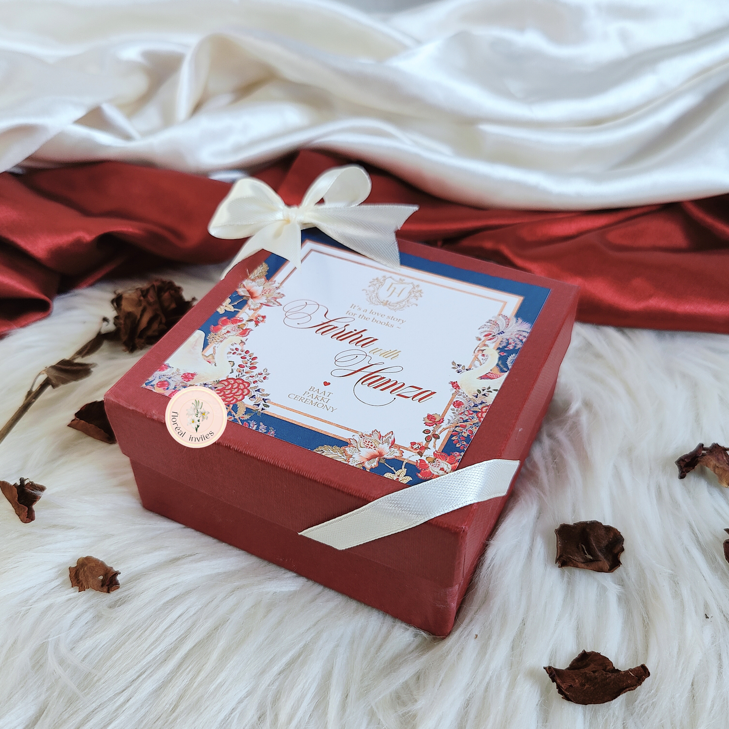 Bridal Red - (Pao 4x4x2) Meethai Box
