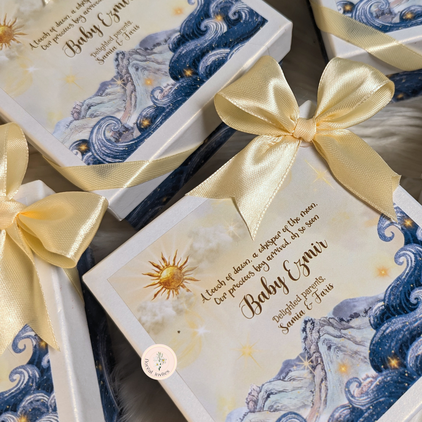 Ocean Blue - Baby Boy Announcement Box