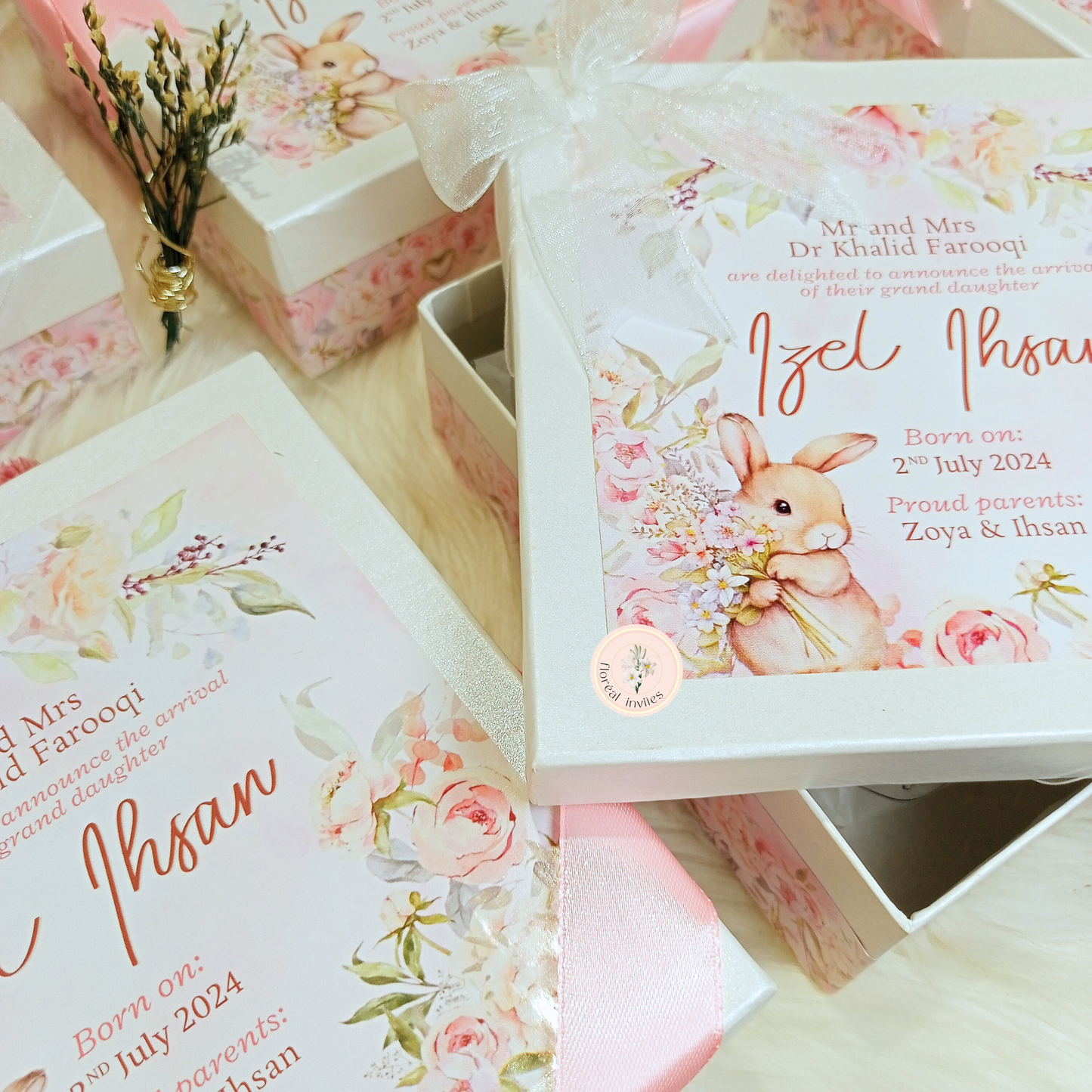 Alice in Wonderland - Baby Girl Announcement Box