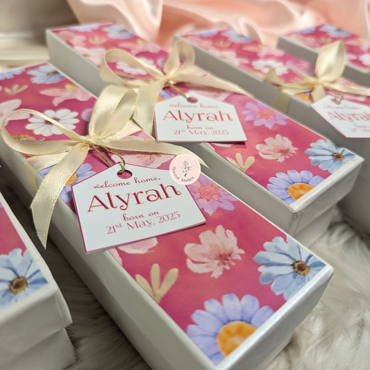 Baby's Breath - Baby Girl Announcement Box