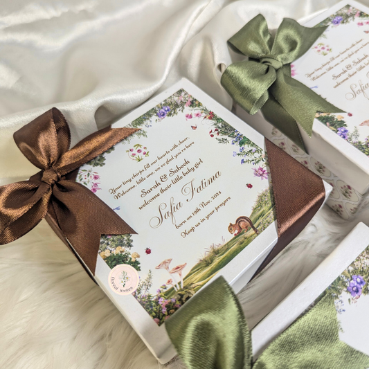 Snow White's Friends - Baby Boy Announcement Box
