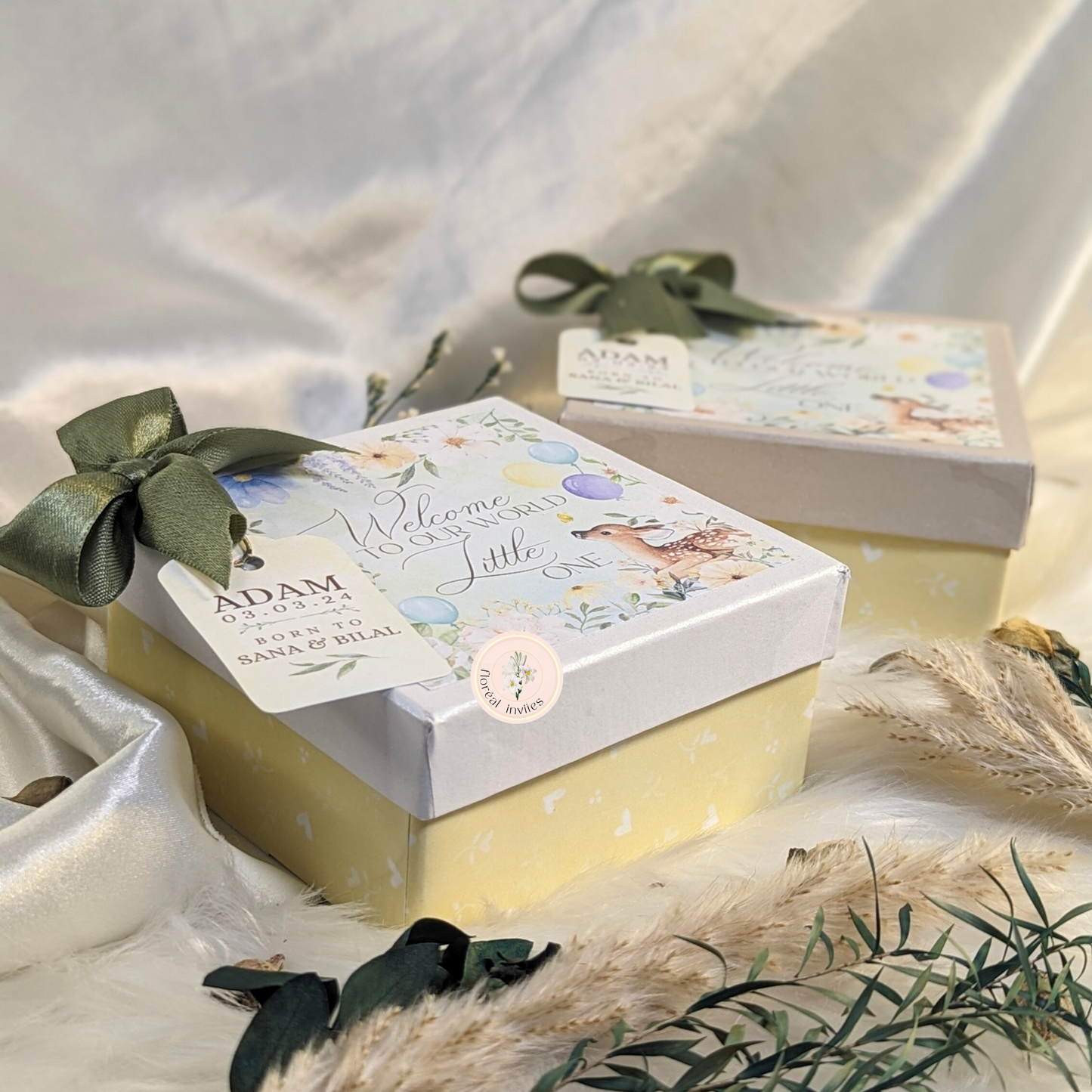 Caught in the Headlights - Baby Boy Announcement Box