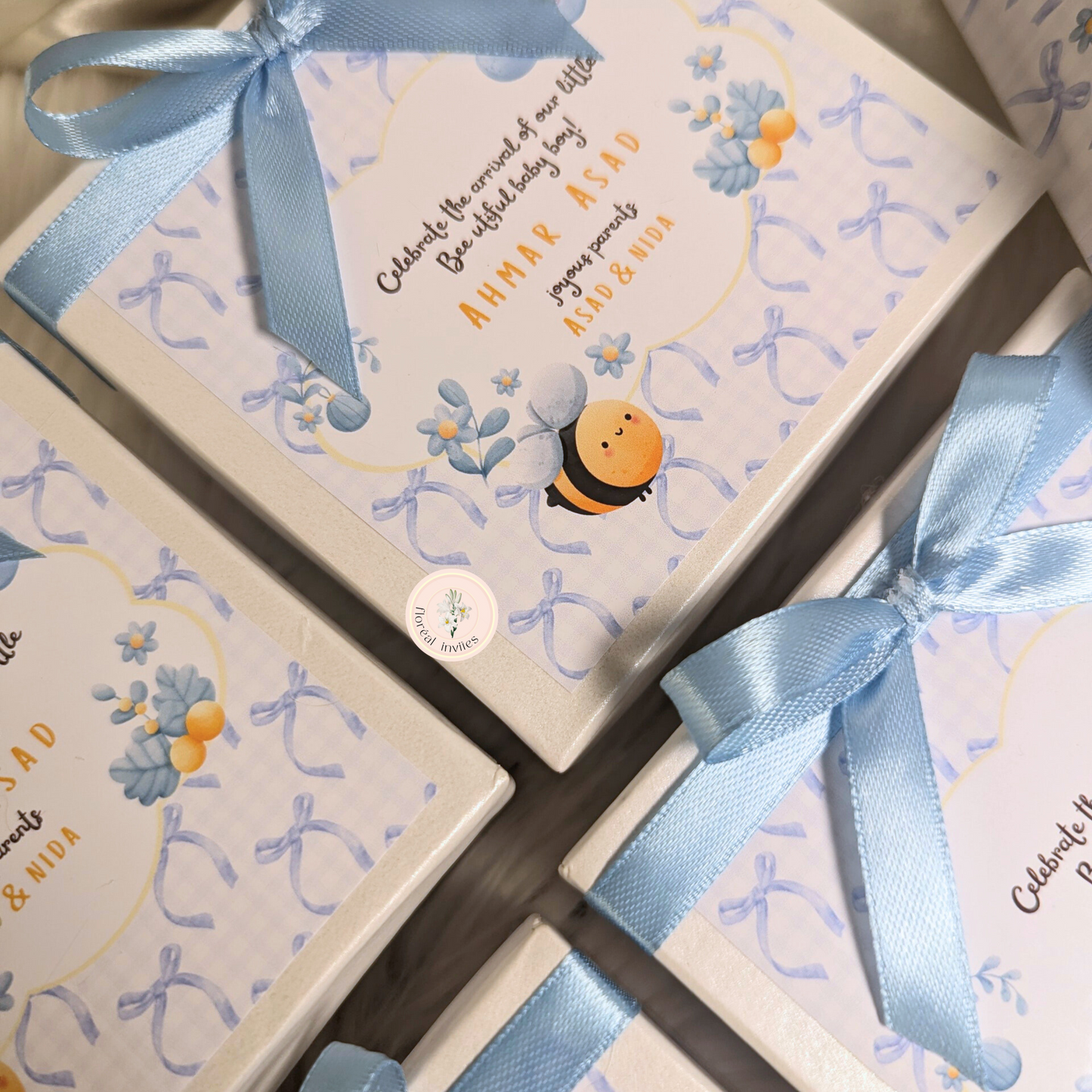 BEEutiful - Baby Boy Announcement Box