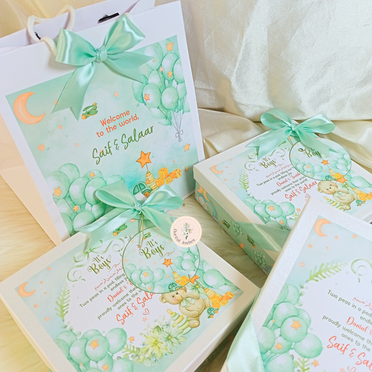 Spearmint - Baby Boy Announcement Box