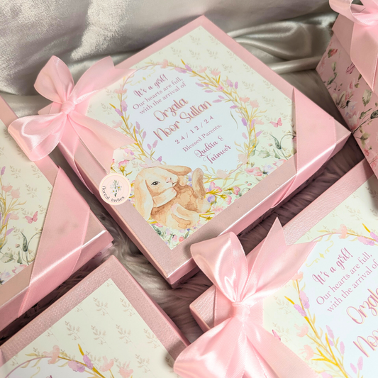 Hop - Baby Girl Announcement Box