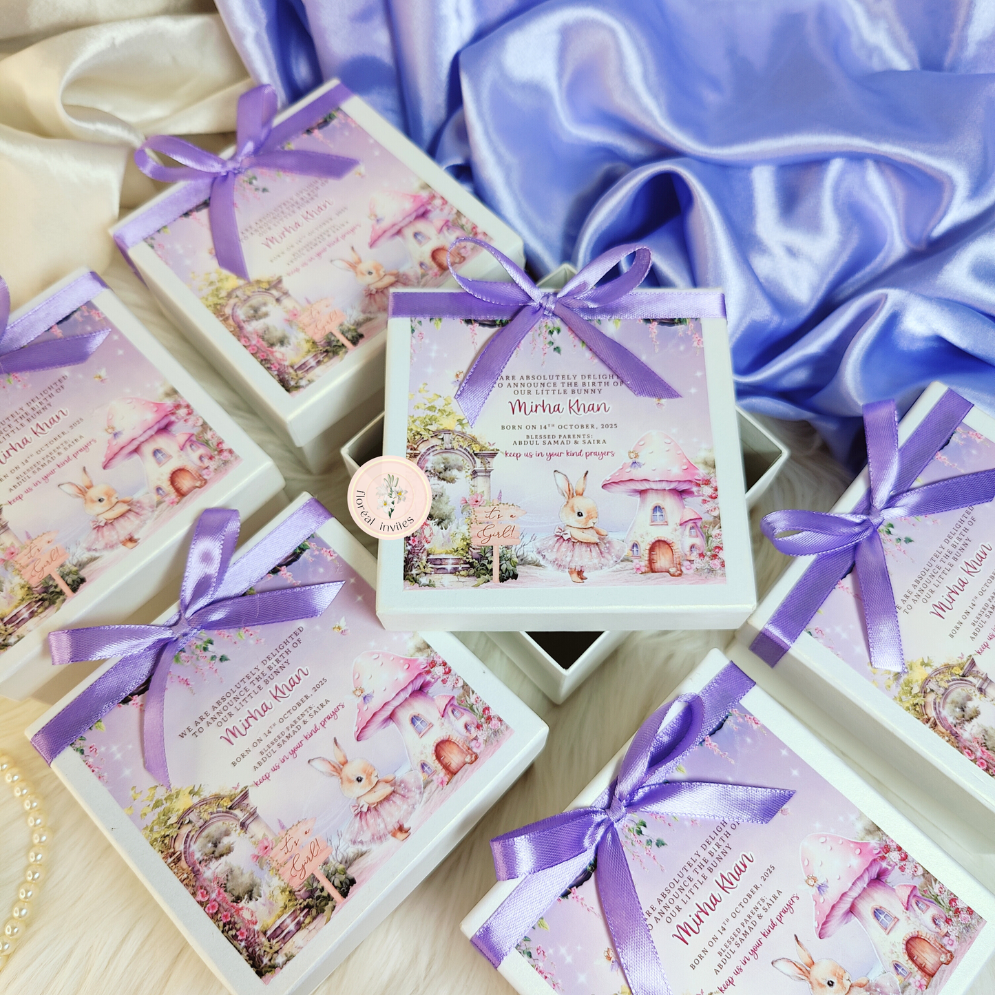 Alice In Wonderland - Baby Girl Announcement Box