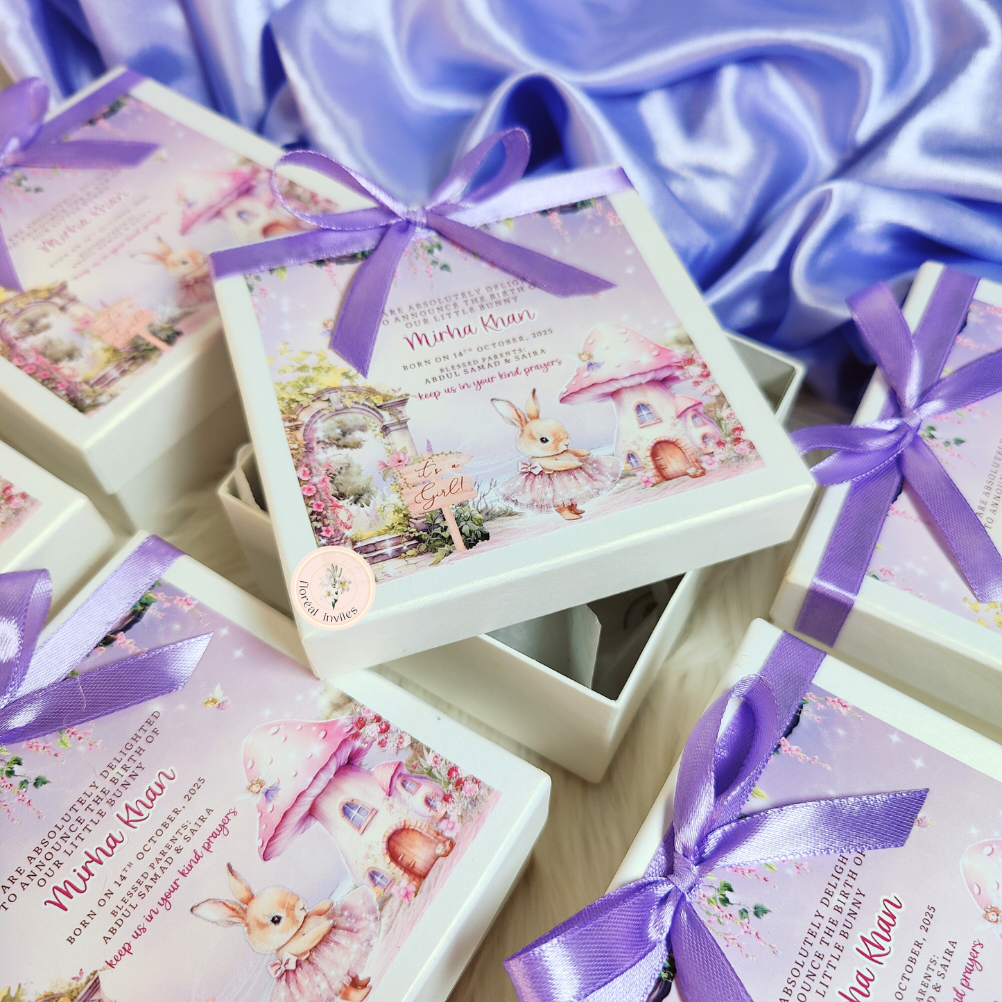 Alice In Wonderland - Baby Girl Announcement Box