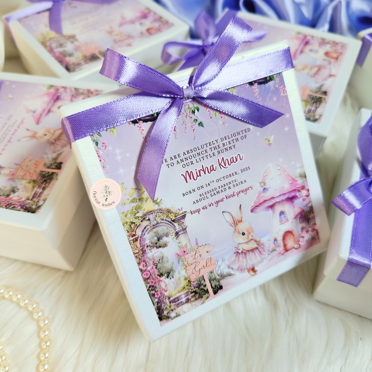 Alice In Wonderland - Baby Girl Announcement Box