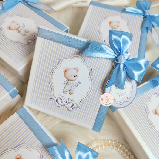 Striped Pajamas - Baby Boy Announcement Box