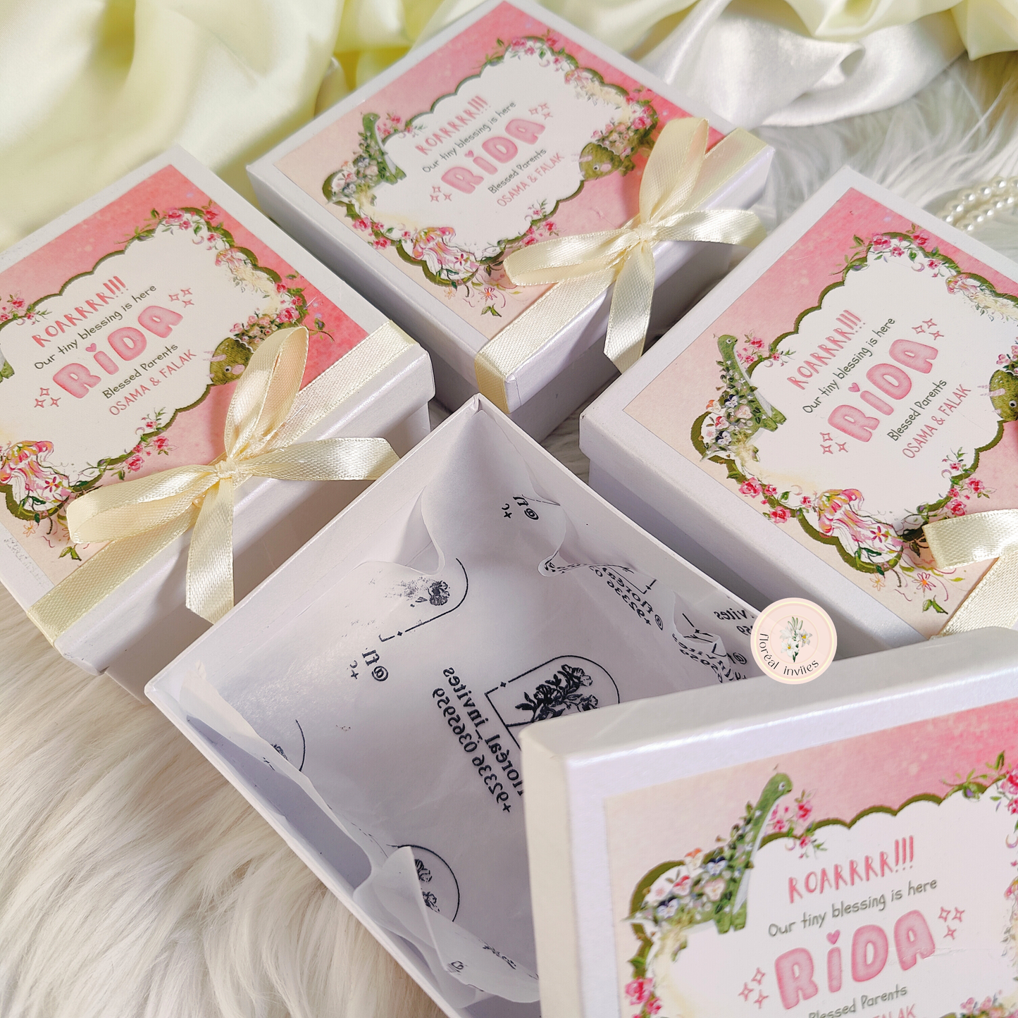 Pink Roar - Baby Girl Announcement Box